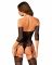 Нейлоновий бодістокінг з імітацією панчіх Obsessive Bodystocking G333 S/M/L, black, з доступом