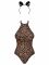 Еротичний костюм леопарда Obsessive Leocatia teddy S/M, боді, обруч з вушками