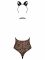 Еротичний костюм леопарда Obsessive Leocatia teddy S/M, боді, обруч з вушками