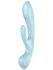 Двосторонній вібратор-кролик Satisfyer Triple Oh Light Blue, 3 мотори, руків’я-масажер