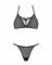 Напівпрозорий комплект Obsessive Celia Noir 2-pcs set XL/2XL, бюстгальтер, стрінги