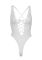 Мереживне боді Leg Avenue Floral lace thong teddy White, шнурівка на грудях, one size