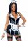 (SALE) Вініловий костюм покоївки Leg Avenue Vinyl Naughty Maid S, сукня, фартух, манжети, чепчик