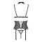 Корсет з відкритими грудьми Passion DOMINICA CORSET XXL/XXXL beige, пажі для панчіх, стрінги