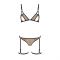 Еротичний комплект спідньої білизни Passion GABI SET L/XL beige, трусики з гартерами