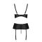 Корсет з відкритими грудьми Passion JANNIES CORSET S/M black, стрінги в наборі