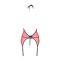 Корсет з пажами для панчіх Passion PEONIA CORSET L/XL red, стрінги