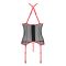 Корсет з пажами Passion SATARA CORSET L/XL red, стрінги, мереживо, застібки спереду та ззаду