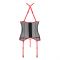 Корсет з пажами Passion SATARA CORSET S/M red, стрінги, мереживо, застібки спереду та ззаду