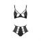 Комплект білизни Passion TASMINA SET L/XL black, ліф, високі трусики з корсетом ззаду