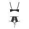 Комплект білизни Passion TASMINA SET S/M black, ліф, високі трусики з корсетом ззаду
