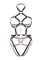 (SALE) Портупея-тедді з екошкіри Leg Avenue Heart ring harness teddy S, Black, підвіска-сердечко, ланцюги
