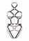 Портупея-тедді з екошкіри Leg Avenue Heart ring harness teddy M, Black, підвіска-сердечко, ланцюги