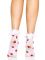 Шкарпетки жіночі з полуничним принтом Leg Avenue Strawberry ruffle top anklets One size, мереживні м