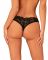 Мереживні стрінги Obsessive Donna Dream crotchless thong XS/S Black, відкритий доступ