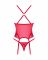 Прозорий корсет Obsessive Lacelove corset M/L Red, мереживо, підв’язки для панчіх