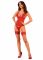 Прозорий корсет Obsessive Lacelove corset M/L Red, мереживо, підв’язки для панчіх