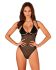 Прозоре боді Obsessive Selinne teddy XL/2XL Black, дрібна сітка, подвійні бретелі