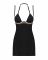 Сорочка Obsessive Selinne chemise & thong XL/2XL Black, стрінги, подвійні бретелі
