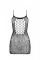 Ажурна мінісукня на тонких бретелях Passion BS096 One Size, white, плетіння на грудях