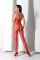 Бодістокінг з плетінням на животику Passion BS100 One Size, red, декоративний шов, з доступом