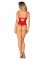 Боді з доступом Obsessive Ingridia crotchless teddy XS/S, червоне, відкриті груди