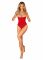 Боді з доступом Obsessive Ingridia crotchless teddy XL/2XL, червоне, відкриті груди