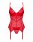 Комплект корсет та стрінги Obsessive Ingridia corset & thong M/L, червоний