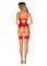 Комплект корсет та стрінги Obsessive Ingridia corset & thong XL/2XL, червоний