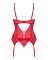 Комплект корсет та стрінги Obsessive Ingridia corset & thong XL/2XL, червоний