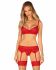 Комплект Obsessive Ingridia 3-pcs set XL/2XL, червоний, бюстгальтер, стрінги, пояс