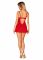 Пеньюар Obsessive Ingridia chemise & thong XS/S, червоний, сорочка, стрінги