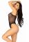 Еротичне боді Leg Avenue Cami bodysuit with thong Black XL, на бретелях