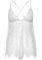 Сорочка бебі-дол Leg Avenue Floral lace babydoll & string White L, стрінги