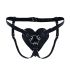 Трусики Серце для страпону з натуральної шкіри Feral Feelings - Hearts Strap-on Belt Black