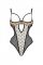 Еротичне боді Passion MARINA BODY, S/M, beige, з відкритими чашками