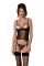 Корсет Passion MARINA CORSET, XXL/XXXL, black, з відкритими чашками