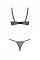 Еротичний комплект Passion MARINA SET WITH OPEN BRA, S/M, black, відкриті чашки