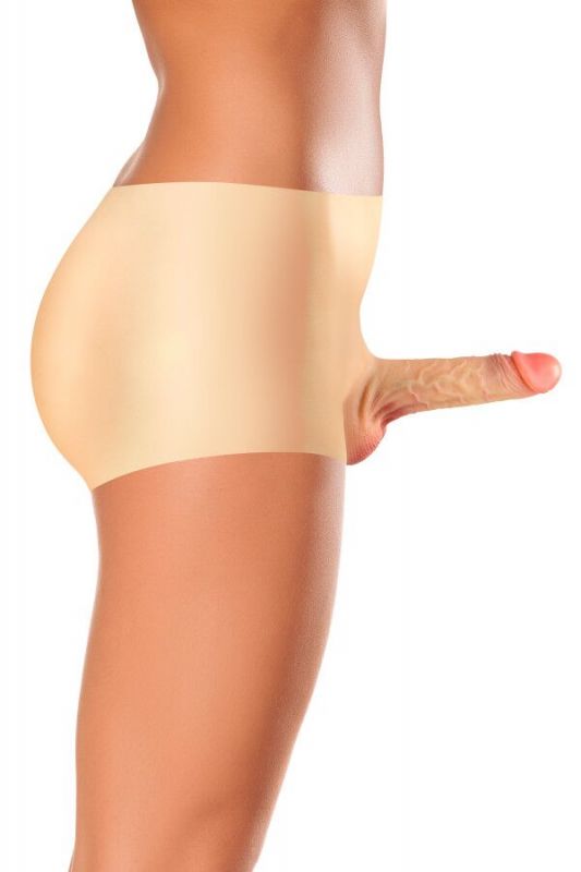 Силіконові трусики з фалоімітатором Real Body Real Manly, L/XL, суцільна конструкція, для неї