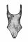 Боді Noir Handmade F242 Tulle body with patterned flock embroidery, L