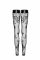 Панчохи без миска Noir Handmade F243 Tulle stockings with patterned flock embroidery, XXL