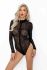 Боді під леопард Noir Handmade F287 Leopard flock bodysuit with long sleeves, M, довгий рукав
