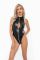 Боді з мокрим ефектом Noir Handmade F294 Powerwetlook bodysuit with front zipper, M