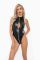 Боді з мокрим ефектом Noir Handmade F294 Powerwetlook bodysuit with front zipper, XXL