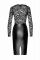 Сукня Noir Handmade F295 Euphoria, S, black, мереживо, глибоке декольте, спідниця міді під латекс
