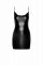 Сукня Noir Handmade F307 Mirage, 3XL, black, міні, під латекс, відкрита спина, декор зі стразів