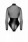 Боді Noir Handmade F321 Edge, XL, низ під латекс, верх сітка, блискавка на все тіло, декор кільця