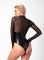 Боді Noir Handmade F321 Edge, 3XL, низ під латекс, верх сітка, блискавка на все тіло, декор кільця