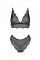 Комплект Passion AMBERLY SET black, S/M, бралет і трусики бразиліана