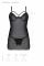 Пеньюар Passion DROSERA CHEMISE black, S/M, мереживний ліф зі стрепами, трусики в комплекті